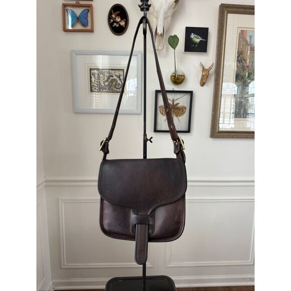 Vintage 1970s Coach Courier Pouch Shoulder Bag Mocha Dark Brown NYC - Picture 2 of 15